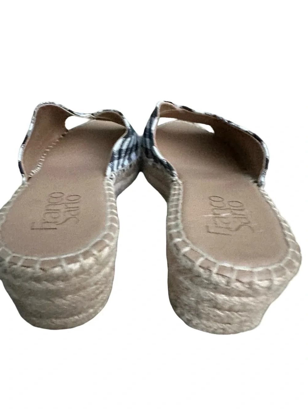 Franco Sarto Gingham Espadrille Slip on Slide Sandals Women’s 7